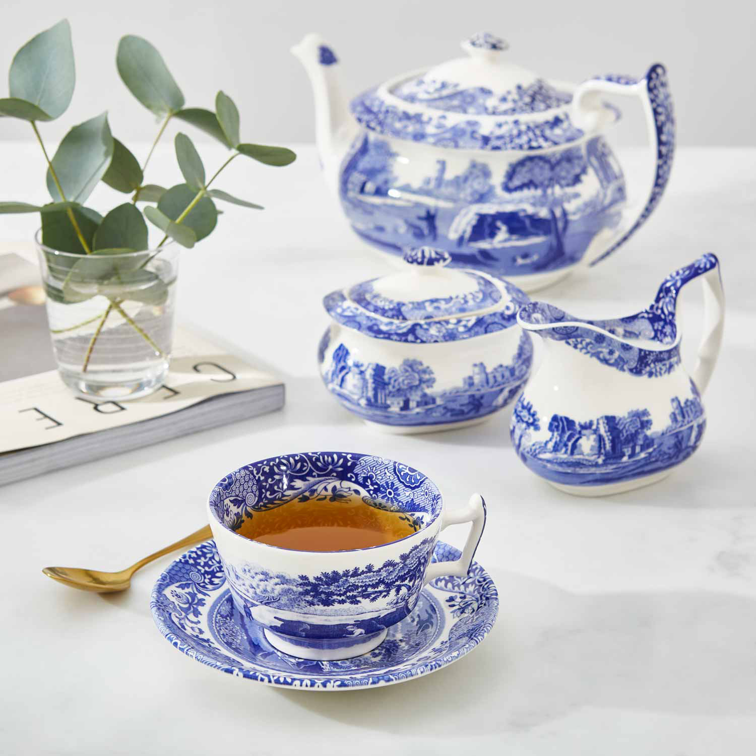 Blue Italian Tea Cup and Saucer
